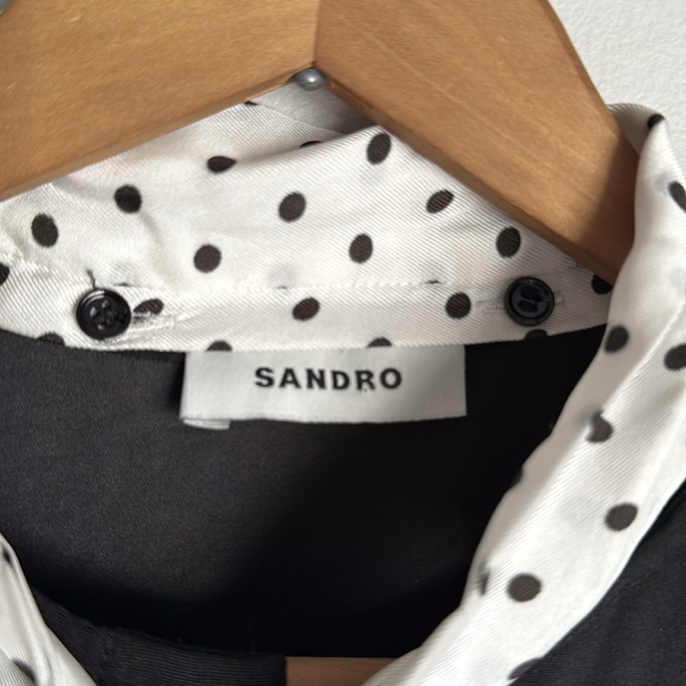 SANDRO SHORT DRESS WITH POLKA DOT TIE - Picture 8 of 15